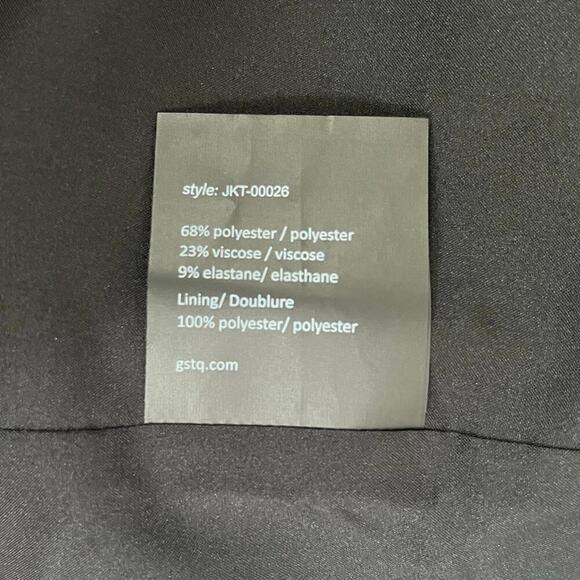 GSTQ Womens Luxe Scuba Suit Blazer Size S Black Classic Corpcore Office NEW - Picture 10 of 13